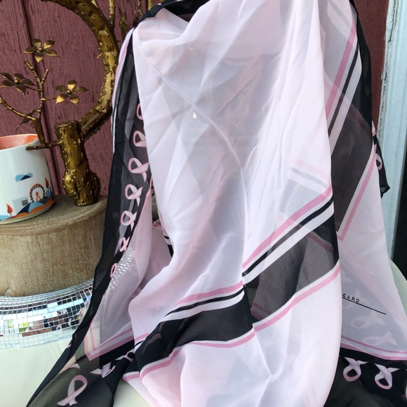 - Peter Nygard Sheer Pink ribbon campaign scarf - Picture 4 of 7